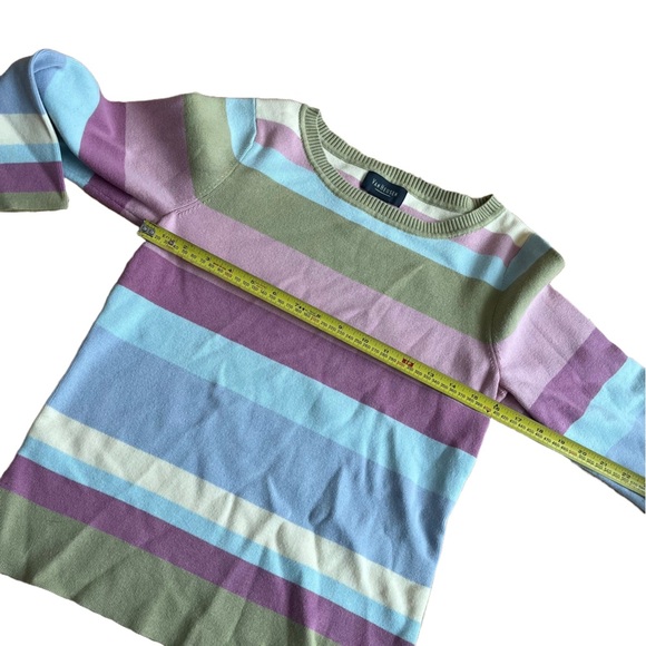 Van Heusen Women’s Pastel Stripe Knit Sweater Long Sleeve Cotton Blend Retro Y2K - Picture 9 of 9